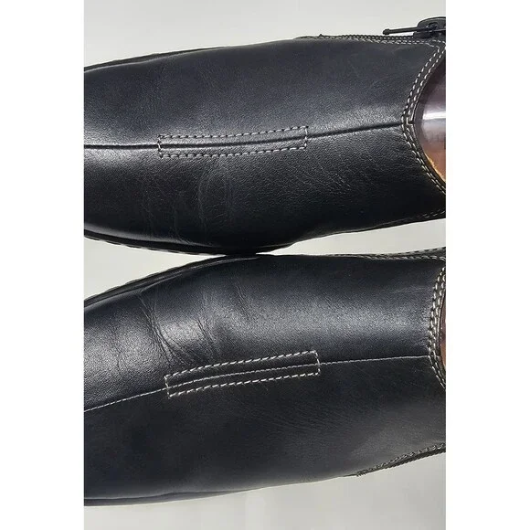 Josef Seibel Black Genuine Leather Block Heel Loafer Comfort Shoes Women Size 37 - Picture 3 of 8